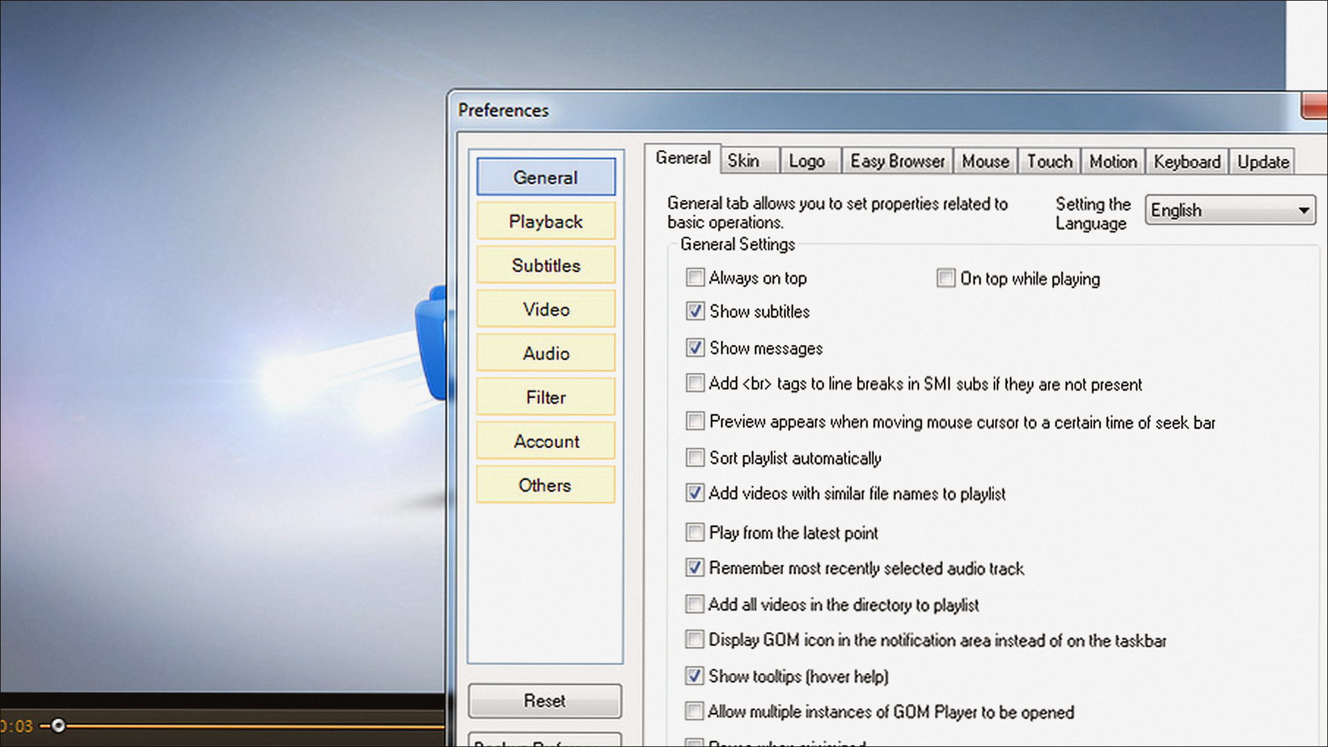 GOM Player tools